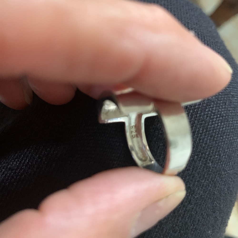 B initial silver ring - Picture 2 of 2